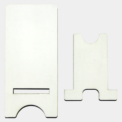 ImageStand Phone Stand for Small Smartphones, Flat top, White Gloss Hard Board with Black Back. Thumbnail